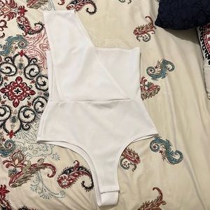 White bodysuit one shoulder